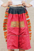 Load image into Gallery viewer, Vintage Tribal Red Dao Wrap Skirt