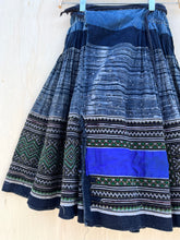 Load image into Gallery viewer, Vintage Tribal Hmong Blue Indigo Wrap Skirt