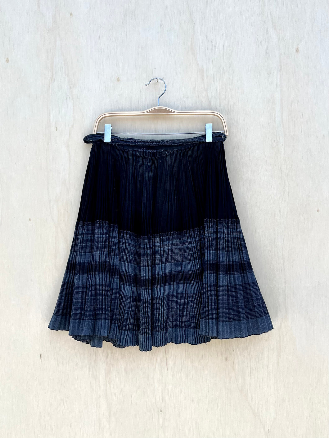 Vintage Tribal Hmong Blue Indigo Wrap Skirt