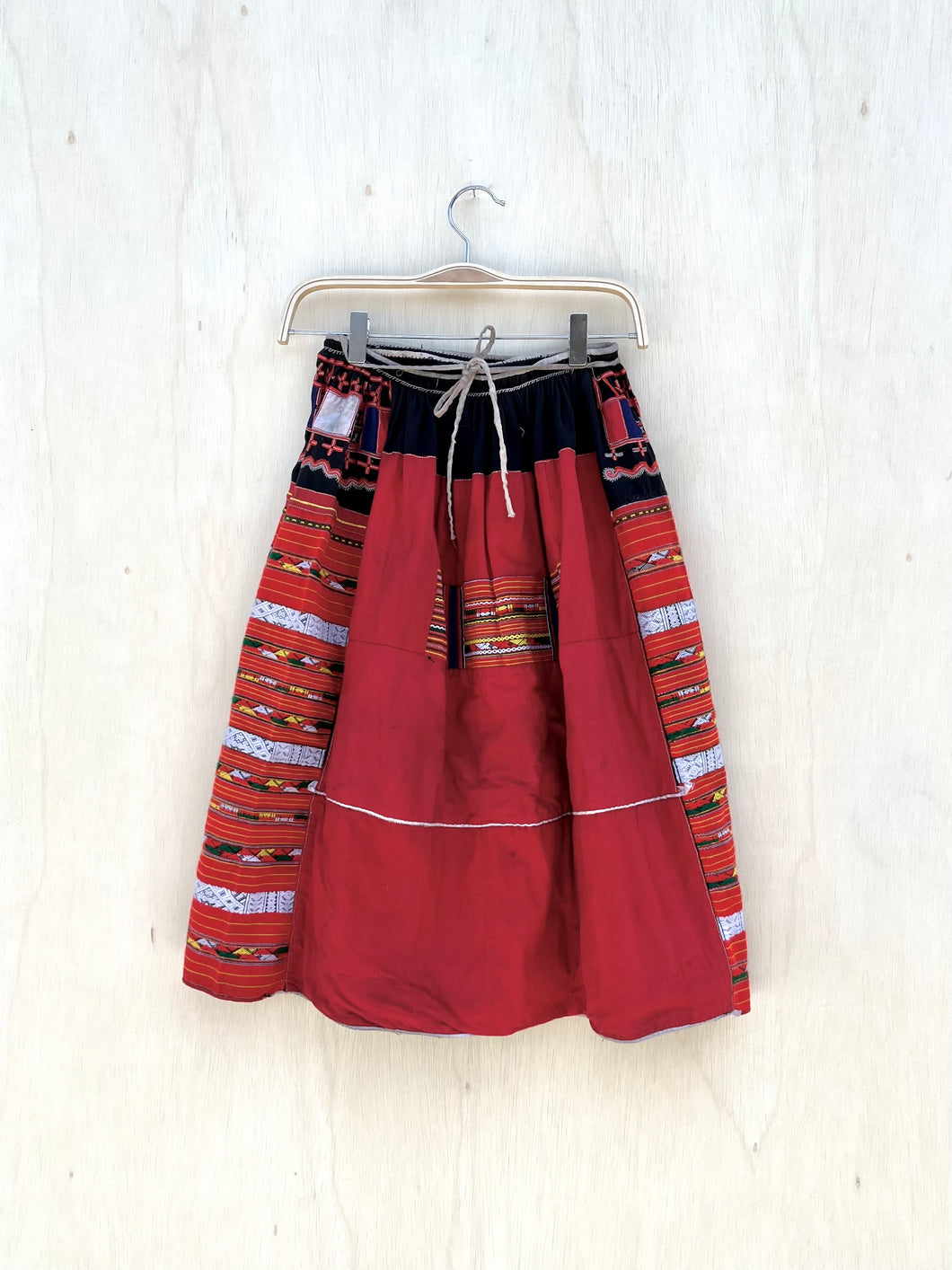 Vintage Tribal Red Dao Wrap Skirt